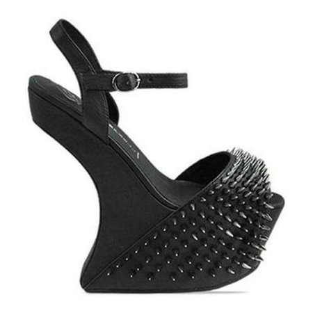 Jeffrey Campbell Vicious Platform Heel-less Black Spike 6 shoe sandals GOTH PUNK | eBay