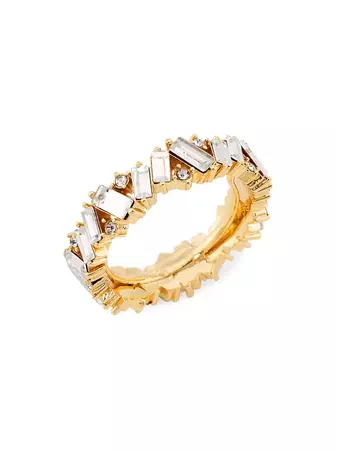 Shop Kenneth Jay Lane 14K Gold-Plated & Glass Crystal Ring | Saks Fifth Avenue