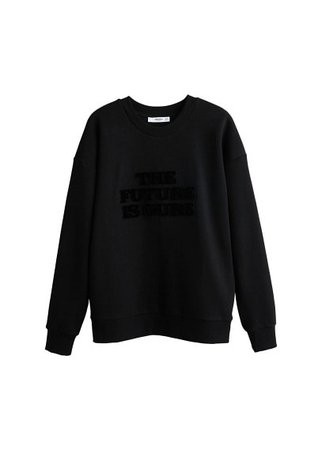 MANGO Furry message sweatshirt