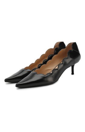 Женские черные кожаные туфли pointy lauren на каблуке kitten heel CHLOÉ — купить за 33700 руб. в интернет-магазине ЦУМ, арт. CHC18W08021