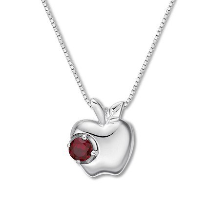 Apple Necklace Lab-Created Ruby Sterling Silver - 134779204 - Kay