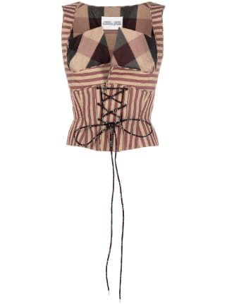 Vivienne Westwood stripe-print lace-up vest