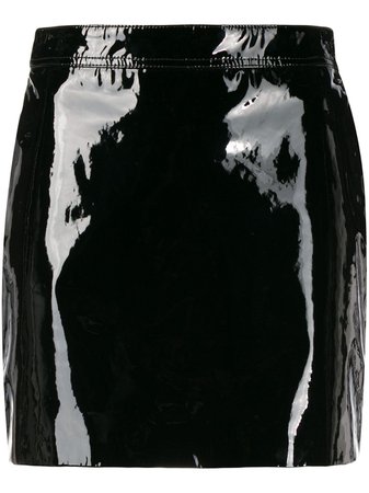 Shop black Saint Laurent patent leather mini skirt with Express Delivery - Farfetch