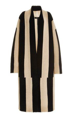 Oversized Striped Ribbed-Knit Wool Robe Coat By Joseph | Moda Operandi