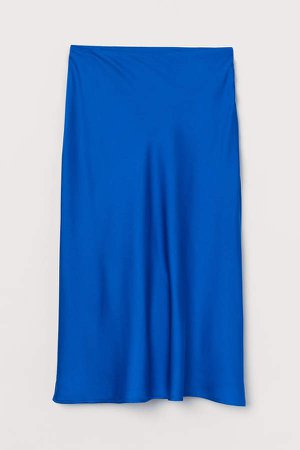 Satin Skirt - Blue