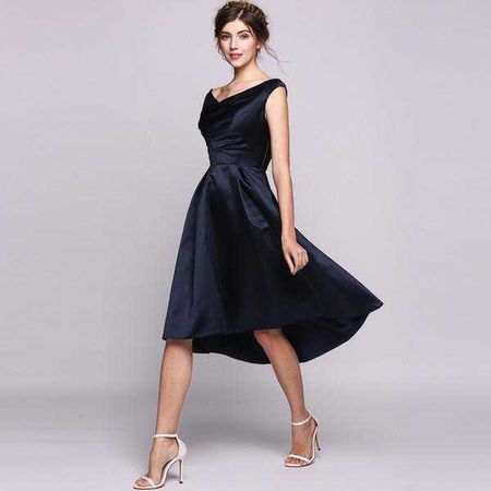Plus Size Dresses | Shop Women's Plus Size Navy Blue Sleeveless Party Dress at Fashiontage | 2759b870-0-size-s