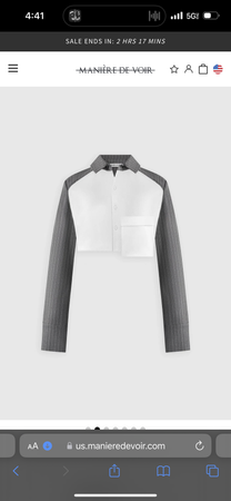 pinstripe contrast cropped shirt