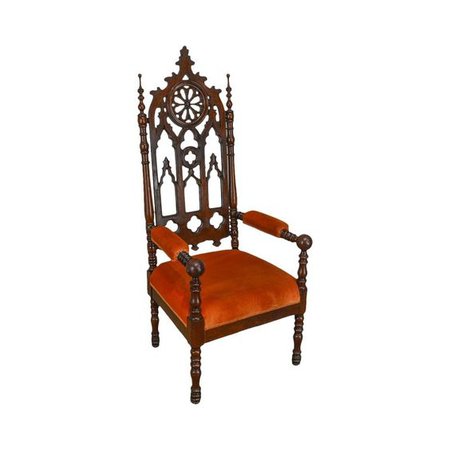 brown gothic orange chair throne medieval png filler