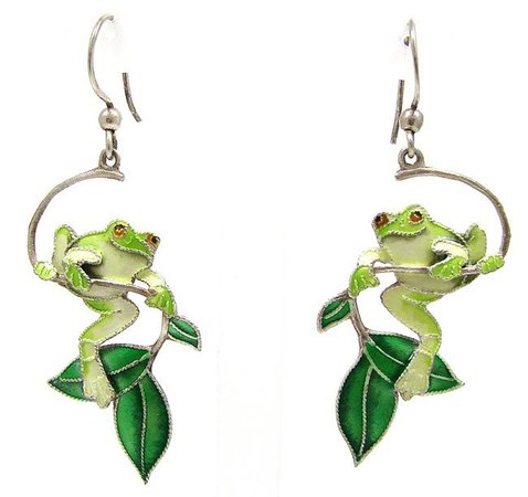 green frogs earrings - Google Search