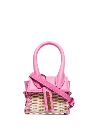 Shop pink Jacquemus Le Chiquito wicker mini bag with Express Delivery - Farfetch