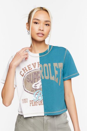 Chevrolet Colorblock Cropped Graphic Tee