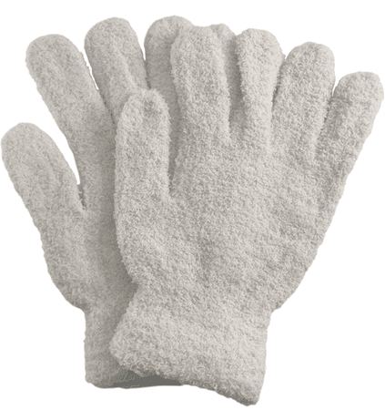 white winter gloves