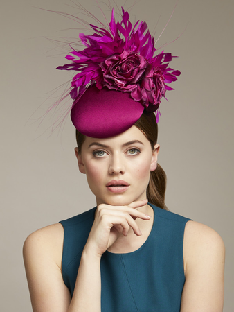 Juliette Botterill Magenta Silk Fascinator Hat