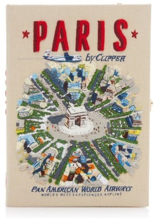 Olympia Le-Tan Paris Embroidered Canvas Book Clutch