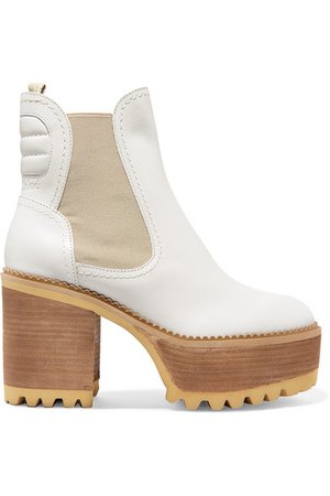 See By Chloé | Erika leather platform ankle boots | NET-A-PORTER.COM