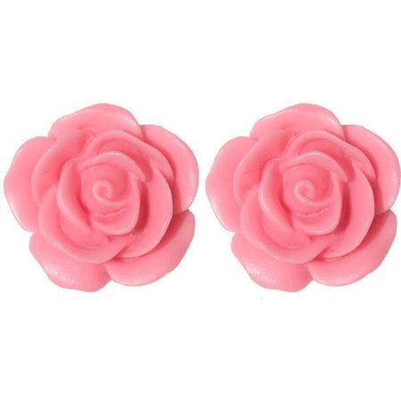 pink rose earrings