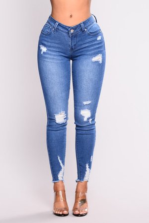 Ankle Jeans - Medium Blue