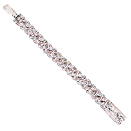 Eliantte  two tone diamond cuban bracelet $32,000