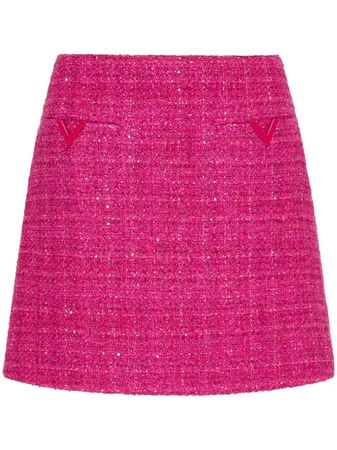 Valentino Garavani Tweed A-line Miniskirt - Farfetch