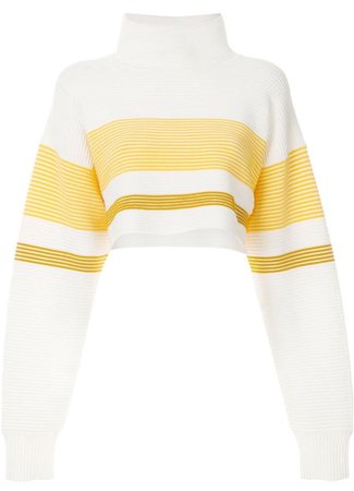 yellow and white striped sweater