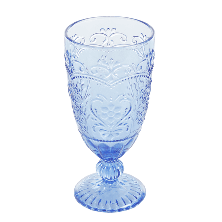 pioneer woman Blue glass goblet