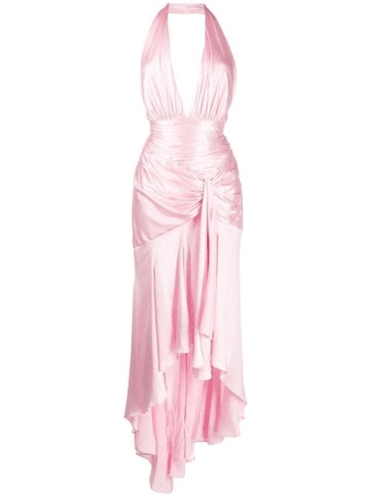 pink silk slip gown