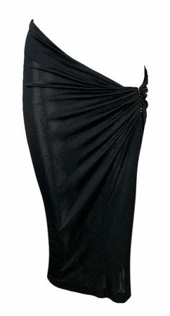 C. 2001 Yves Saint Laurent Sheer Black Ultra Low Rise Skirt | My Haute Wardrobe