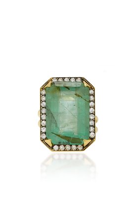 18K Gold, Emerald And Diamond Ring by Sylva & Cie | Moda Operandi