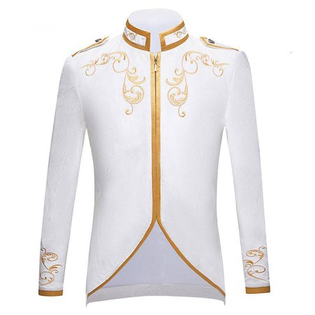 White Blazer with gold accents 1