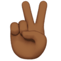 ✌🏾 Victory Hand: Medium-Dark Skin Tone Emoji (Apple)