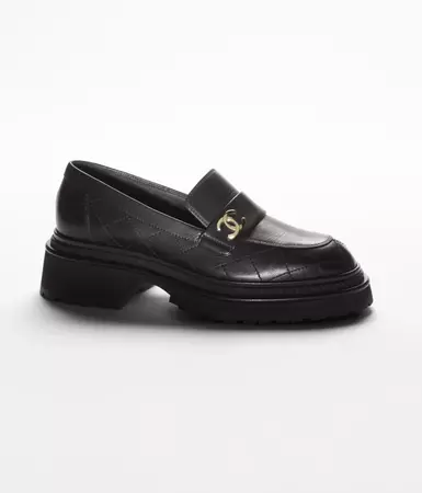 Moccasins loafers - Calfskin, black — Fashion | CHANEL