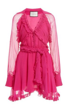 Alexis chiffon pink mini dress