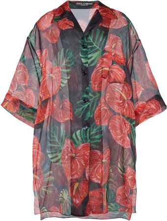 Dolce & Gabbana Short Sleeved Floral Organza Shirt Size: 38