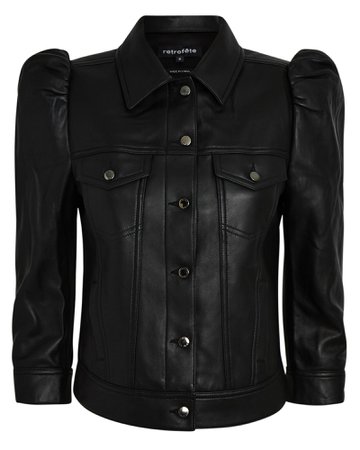 Retrofête Ada Cropped Leather Jacket | INTERMIX®