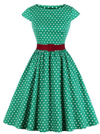 1950s Polka Dot With Belt Vintage Dress – Jolly Vintage