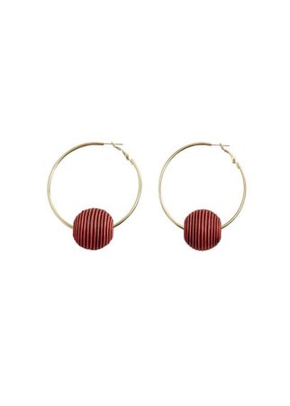 MANGO Bead hoop earrings
