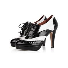 oxford heels black and white