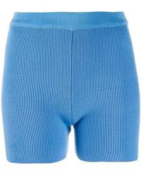Jacquemus Arancia Ribbed-knit Shorts in Blue - Lyst