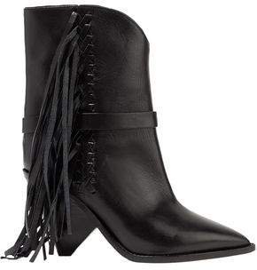 Loffen Fringed Leather Ankle Boots