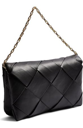 Topshop Faux Leather Woven Clutch | Nordstrom