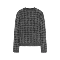COZY KNIT UNISEX PULLOVER | ONYX HOUNDSTOOTH