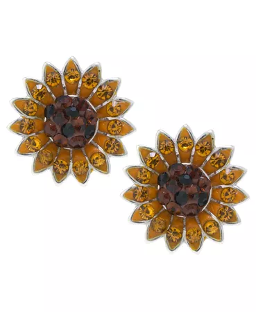 Giani Bernini Sunflower Stud Earrings In Sterling Silver