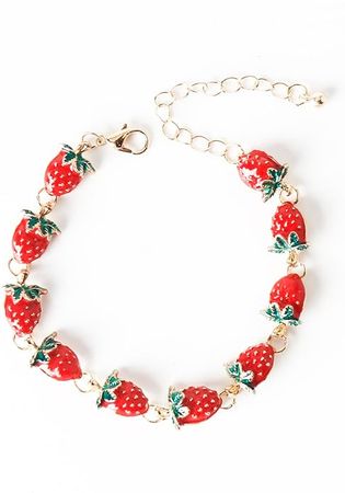 Amazon.com: DS charm bracelets for teens girls,exquisite cute cartoon Imitation Pearl friendship bracelets with birthday Gift box Adjustable Love Jewelry suitable for woman and girls (Red Strawberry): Clothing, Shoes & Jewelry