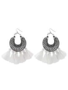 Moon Gypsy Tassel Hook Earrings Blanc: Boucles d'oreilles | ZAFUL