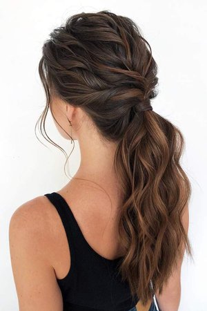 pretty brown hair braided ponytails - Google Search