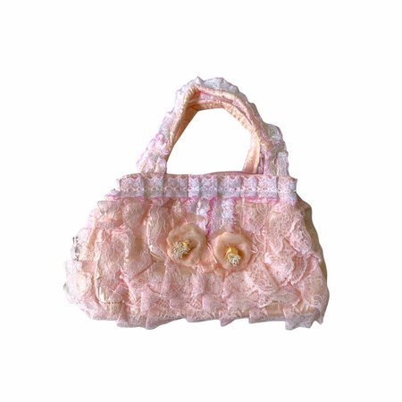 pink lolita style lace hand bag