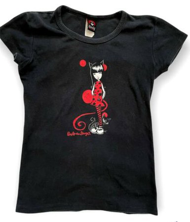 EMILY THE STRANGE Vintage Y2K Black Red Cat T-Shirt, Rare Hot Topic Punk Goth | eBay
