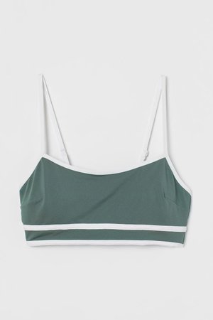 Bikini Top - Khaki green/white - | H&M US