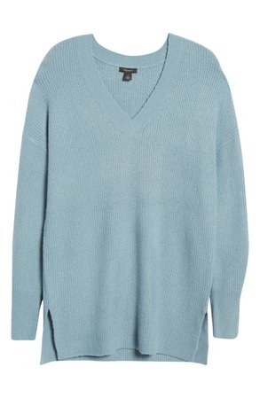 Halogen® Cozy V-Neck Tunic Sweater | Nordstrom
