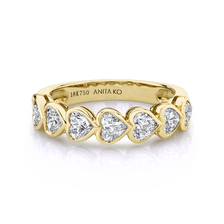 Bezeled heart diamond eternity ring | Anita Ko